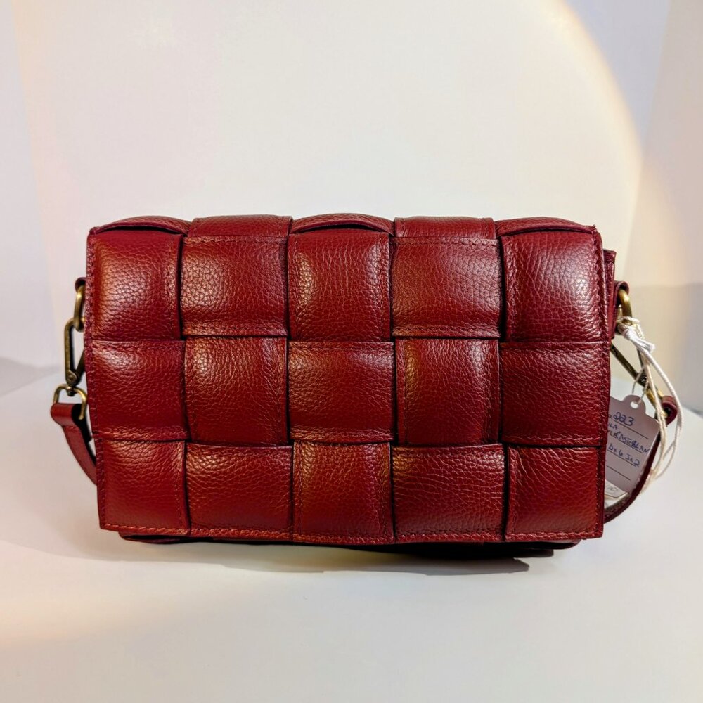 Violeta Castellani Milano Red Woven Leather Shoulder Bag - Picture 4 of 14